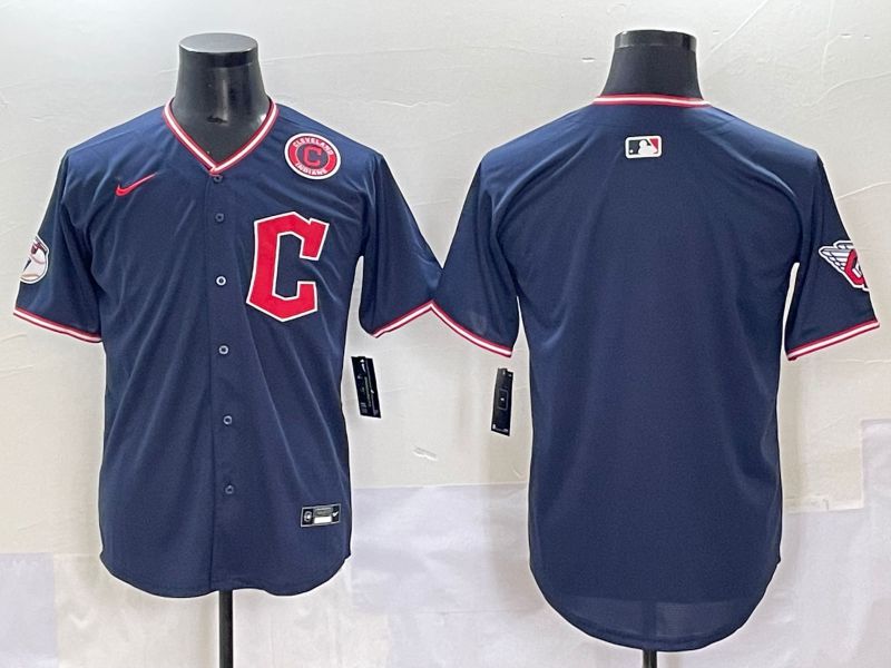 Men 2025 Cleveland Indians Blank Dark Blue Game Nike MLB Jersey style 2->cleveland indians->MLB Jersey